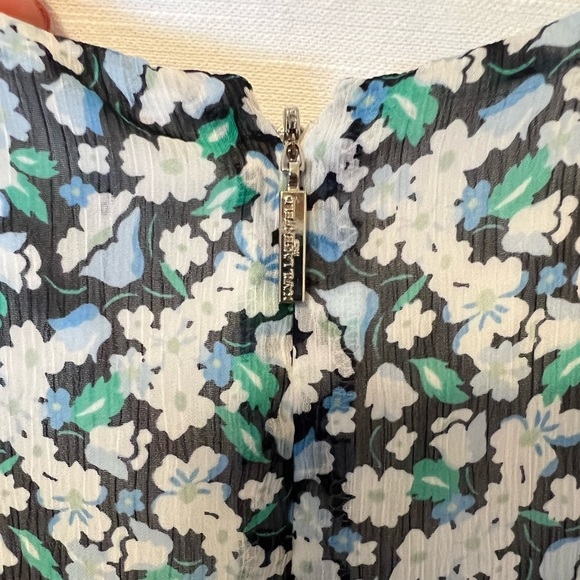 Karl Lagerfeld Paris Women's Floral Tie Ruffle Dress - Picture 13 of 13